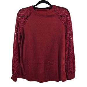 NWT Cupshe Davida Lace Raglan Sleeve Jersey Tee Size S